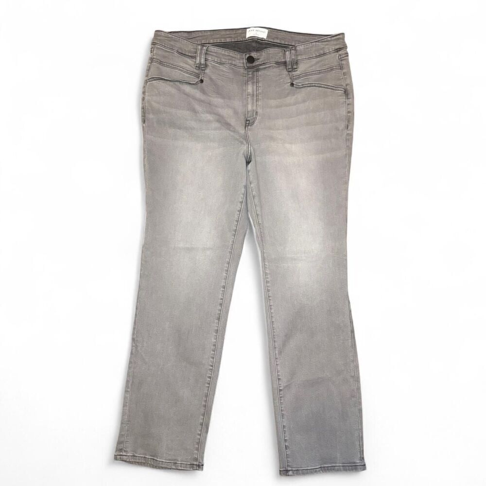 Lane Bryant Women’s 20 Signature Fit Mid-Rise Straight Gray Jeans Flex Magic Wai